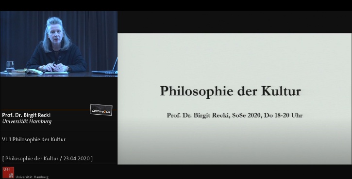 Online: Philosophie der Kultur. Vorlesung von Birgit Recki im Sommerhalbjahr 2020